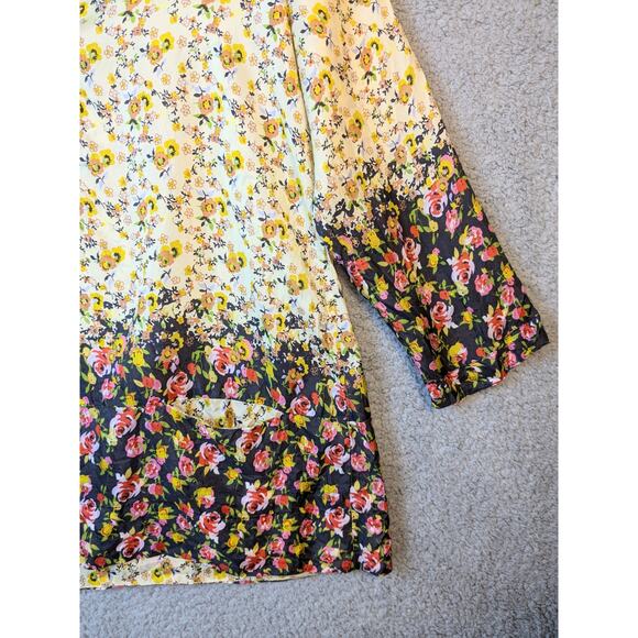 Sundance Tunic Top Silk Boho Floral Yellow Womens Small Flowy Lagenlook Beach - Picture 10 of 14